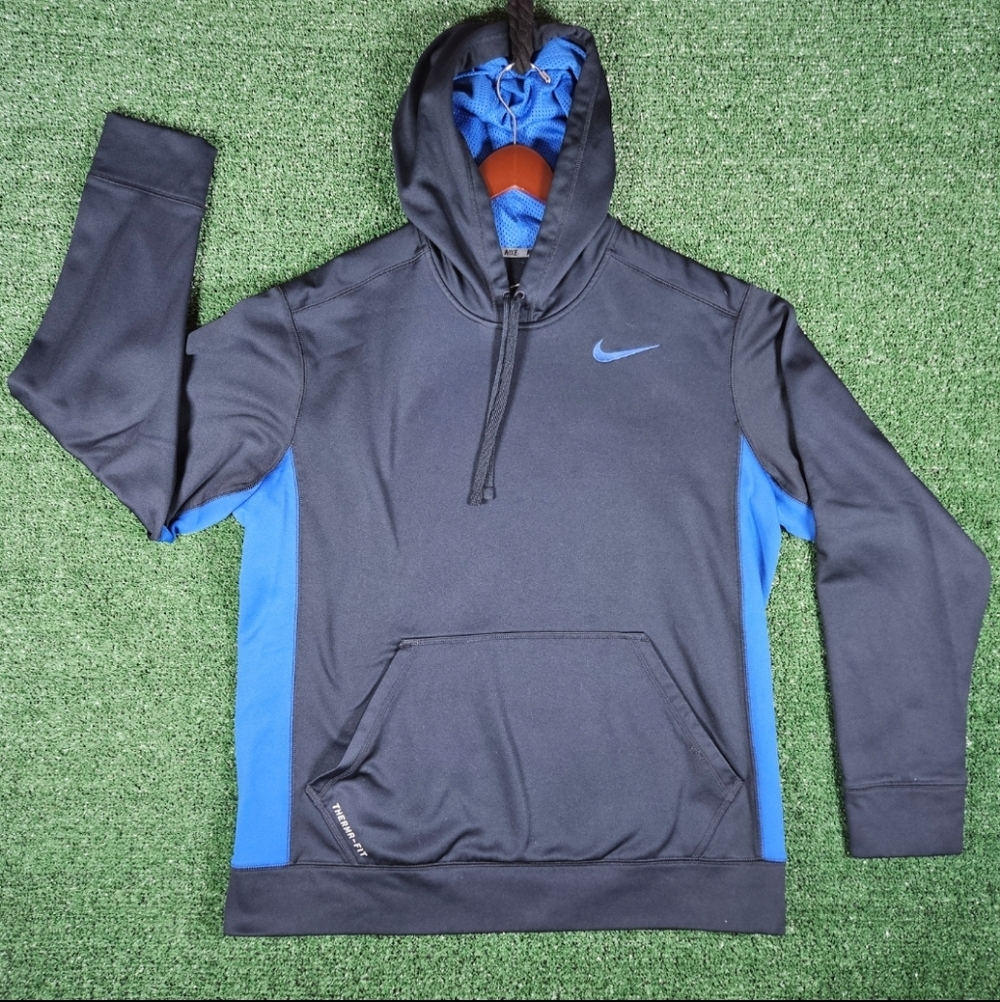 Nike Pro Therma-Fit Pullover Hoodie Sweatshirt / Mens Size Large / Color - Blues